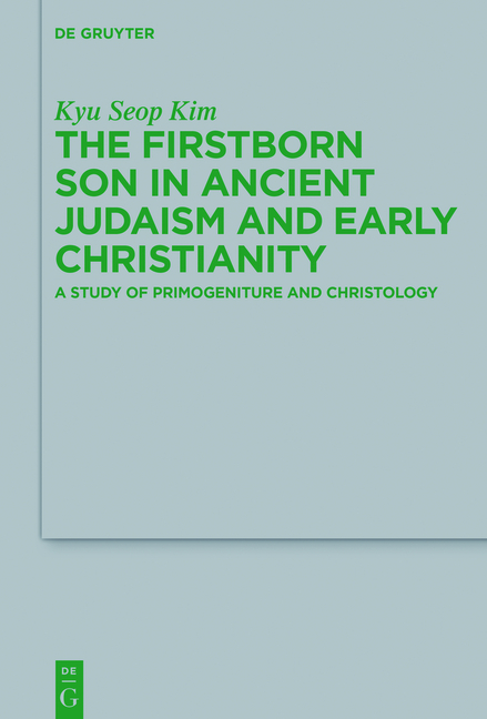 The Firstborn Son in Ancient Judaism and Early Christianity - Kyu Seop Kim