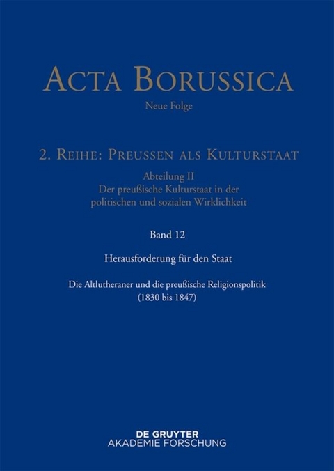 Herausforderung f&uuml;r den Staat