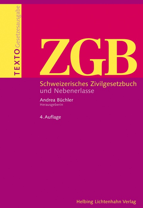 Texto ZGB - Thomas Bauer, Stephen V. Berti, Balthasar Bessenich, Margrith Bigler-Eggenberger, Ren&eacute; B&ouml;sch, Peter Breitschmid, Eduard Brogli, Christoph Brunner, Rolando Forni, Thomas Geiser, Harold Gr&uuml;ninger, Josef Hofstetter, Claire Huguenin, Bruno Huwiler, Peter R. Isler, David Jenny, Martin Karrer, Andreas Kley, Hermann Laim, Urs Lehmann, Michel Mooser, Roland M. M&uuml;ller, Caterina N&auml;geli, Etienne Petitpierre, Giorgio Piatti, Corrado Rampini, Ruth Reusser, Heinz Rey, Peter Ruf, Peter Carl Schaufelberger, J&uuml;rg Schmid, Hermann Schulin, Ivo Schwander, Daniel Staehelin, Emil W. Stark, Markus Vischer, Nedim Peter Vogt, J&uuml;rg Wichtermann, Wolfgang Wiegand, Kurt Wissmann, Martina Wittibschlager