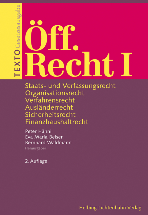 TEXTO &Ouml;ff. Recht I - 