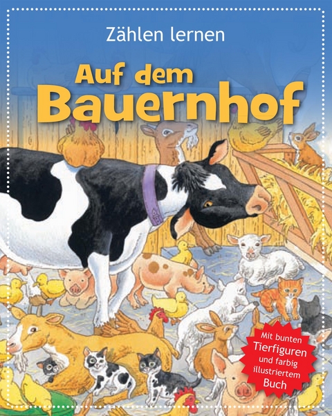 Z&auml;hlen lernen auf dem Bauernhof, m.bunten Tierfiguren