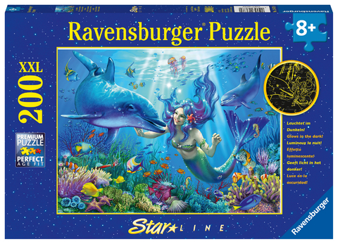 Ravensburger Kinderpuzzle - 13678 Leuchtendes Unterwasserparadies - Unterwasserwelt-Leuchtpuzzle f&uuml;r Kinder ab 8 Jahren, mit 200 Teilen im XXL-Format, Leuchtet im Dunkeln