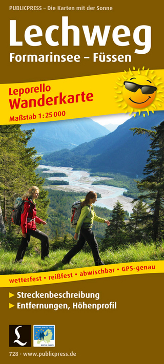Lechweg, Formarinsee - Füssen, Wanderkarte 1:25.000