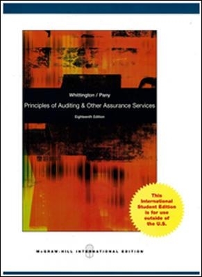 Principles of Auditing and Other Assurance Services - Ray Whittington, Kurt Pany
