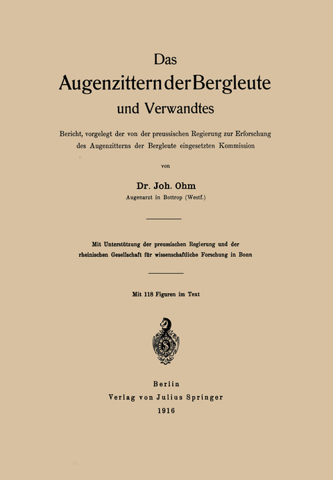 Das Augenzittern der Bergleute und Verwandtes - Johannes Ohm