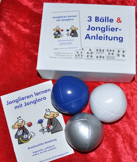 3 B&auml;lle & Jonglier-Anleitung (blau, wei&szlig;, silber) - Stephan Ehlers, Gabriele Ehlers