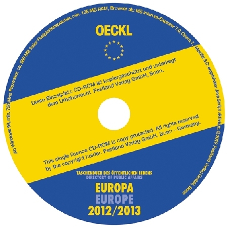 OECKL. Taschenbuch des &Ouml;ffentlichen Lebens &ndash; Europa 2012/2013 &ndash; CD-ROM, 17. Jahrgang - 