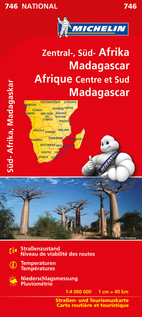 Michelin Karte Zentral-, S&uuml;d-Afrika, Madagaskar. Afrique Centre et Sud, Madagascar - 