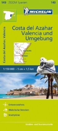 Michelin Karte Costa del Azahar, Valencia und Umgebung. Environs de Valence