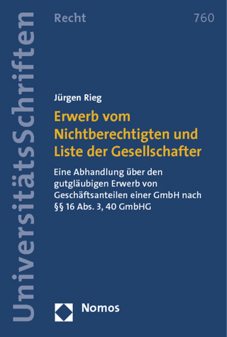 Erwerb vom Nichtberechtigten und Liste der Gesellschafter