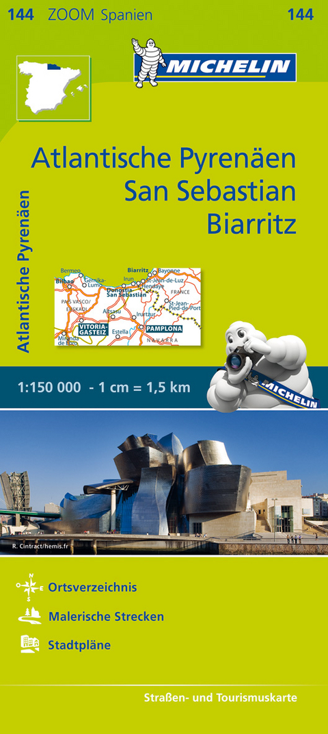 Michelin Karte Atlantische Pyren&auml;en, San Sebastian, Biarritz. Pays Basque, Nord de la Navarre