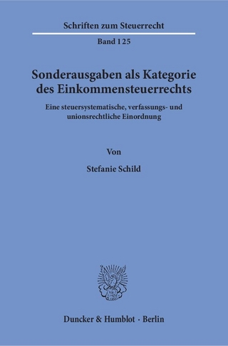 Sonderausgaben als Kategorie des Einkommensteuerrechts.