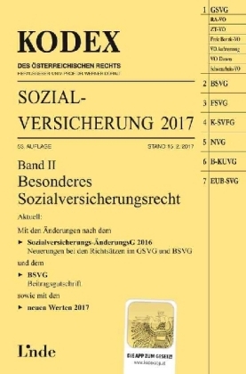KODEX Sozialversicherung 2017, Band II - Nora Melzer-Azodanloo