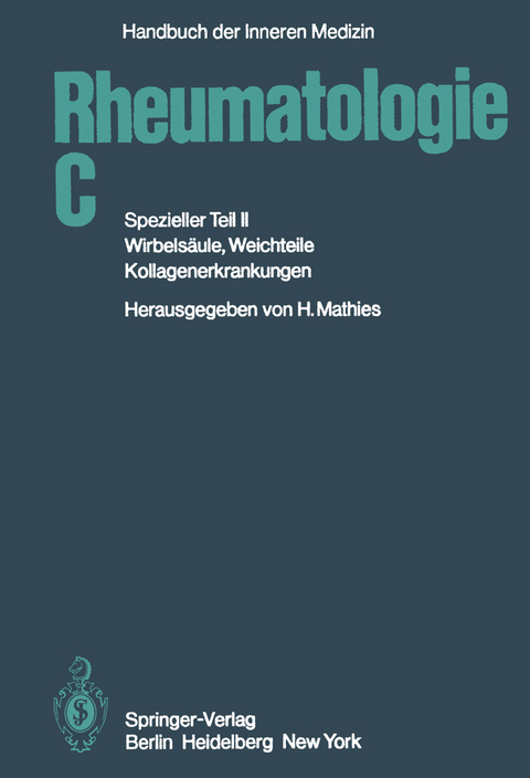 Rheumatologie C - M. Aufdermaur, G. L. Bach, J.-M. Engel, R. Filchner, F. Graser, E. Gundel, H. Hess, F. Husmann, H. Kather, H. Kerl, G. Klein, W. Kr&auml;mer, H. Kresbach, H. Leinisch, S. Marghescu, R. Maurach, W. Miehle, W. Mohr, H. M&uuml;ller-Fassbender, D. Pongratz, W. Schmidt-Vanderheyden, P. Schneider, B. Simon, G. St&ouml;ckl, S. Stotz, F. Strian, F. J. Wagenh&auml;user, A. Weintraub, D. Wessinghage, H. Mathies