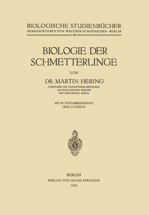 Biologie der Schmetterlinge - Martin Hering