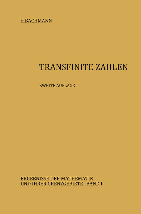 Transfinite Zahlen - Heinz Bachmann