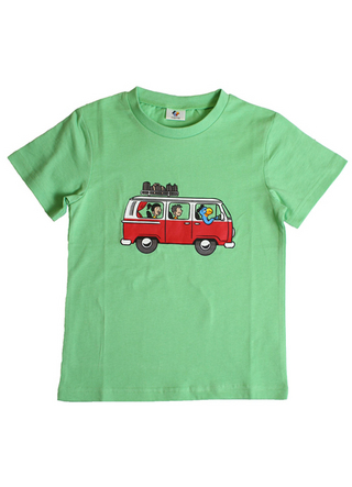 Globi T-Shirt grün VW-Bus 110/116