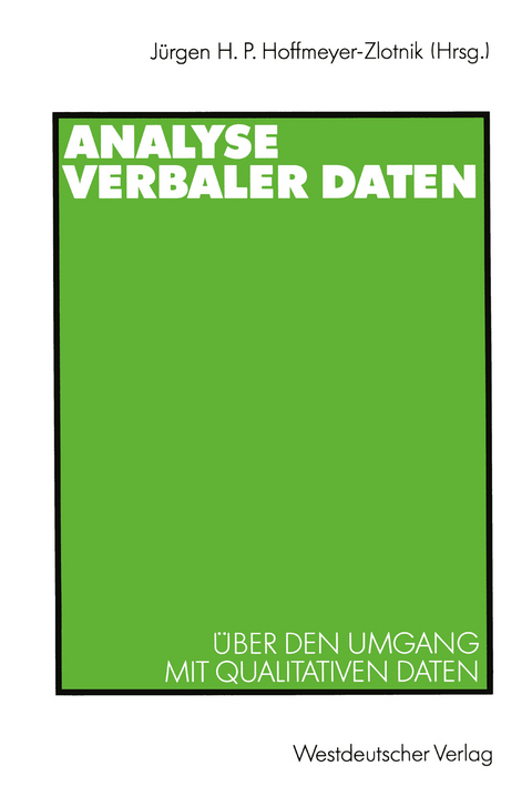 Analyse verbaler Daten - 