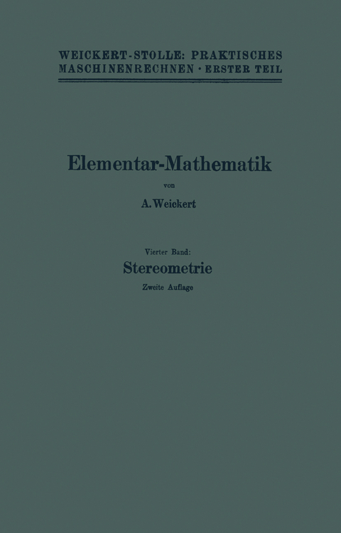 Elementar-Mathematik - A. Weickert