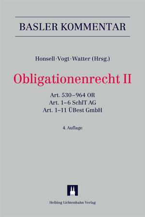 Basler Kommentar OR I + OR II + ZGB I + ZGB II + Aktualisierungsband... / Basler Kommentar OR I + OR II / Basler Kommentar OR I + OR II + ZGB I + ZGB II + Aktualisierungsband... / Obligationenrecht II - Martina Altenpohl, Marc Amstutz, Patrick Balkanyi, Carl Baudenbacher, Stephen V. Berti (&dagger;), J&ouml;rg Bl&auml;ttler, Rapha&euml;l Camp, Fernand Chappuis, Bernhard Christen (&dagger;), Shelby du Pasquier, Dieter Dubs, Martin K. Eckert, Martin Frey, Robert Furter, Dieter Gericke, Alexander G&ouml;bel, Marc Gr&uuml;ninger, Lukas Handschin, Hans Peter Heiber, Beat Hess, Peter Hettich, Thomas Hippele, Jakob H&ouml;hn, Felix M. Huber, Patrick H&uuml;nerwadel, Bruno Hunziker, Beat Inauen, Peter R. Isler, Manfred K&uuml;ng, Christian Kurer, Peter Kurer, Andreas D. L&auml;nzlinger, Christian Lenz, Martin Liebi, Karim Maizar, Andreas Moll, Stephan Netzle, Markus R. Neuhaus, Hans Nigg, Michael G. Noth, Matthias Oertle, Charlotte Pamer-Wieser, Christoph M. Pestalozzi, Daniel C. Pfiffner, Corrado Rampini, Sten E. D. Rasmussen, Thomas Reutter, Marco Rizzi, Gerhard Roth, Katja Roth Pellanda, Hans-Peter Schaad, Christoph Sch&auml;rer, Franz Schenker, Ernst F. Schmid, Niklaus Schoch, Alfred Schwartz, Philipp Speitler, Till Spillmann, Daniel Staehelin, Christoph St&auml;ubli, Christian Steinmann, Roland Truffer, Rudolf Tsch&auml;ni, Markus Vischer, Nedim Peter Vogt, Andreas von Planta, Stefan Waller, Rolf Watter, Rolf H. Weber, Martin Wernli, Ernst A. Widmer, Peter Widmer, Anne Wildhaber, Hanspeter W&uuml;stiner, Gaudenz Zindel