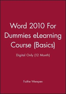 Word 2010 for Dummies Elearning Course (Basics) - Digital Only (12 Month)
