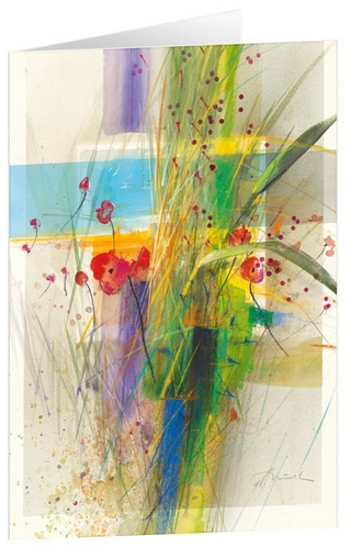 Aufblühen - Kunst-Faltkarten ohne Text (5 Stück)