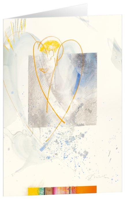 Leicht wie ein Engel - Kunst-Faltkarten ohne Text (5 St&uuml;ck) - 