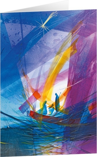 Licht in der Nacht - Kunst-Faltkarten ohne Text (5 Stück) *