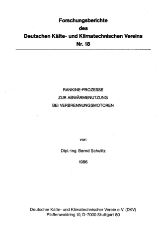 Rankine-Prozesse zur Abwärmenutzung bei Verbrennungsmotoren