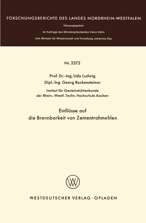 Einfl&uuml;sse auf die Brennbarkeit von Zementrohmehlen - Udo Ludwig