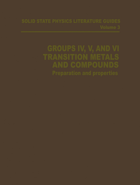 Groups IV, V, and VI Transition Metals and Compounds - T. F. Connolly