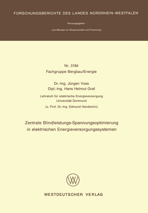 Zentrale Blindleistungs-Spannungsoptimierung in elektrischen Energieversorgungssystemen - J&uuml;rgen Voss