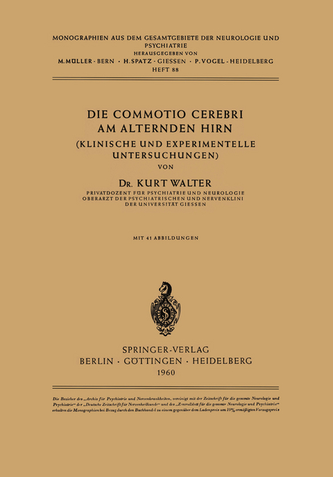 Die Commotio Cerebri am Alternden Hirn - K. Walter