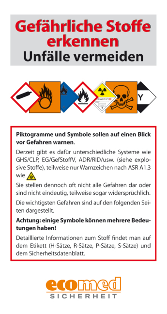 Infokarte Gef&auml;hrliche Stoffe erkennen Unf&auml;lle vermeiden