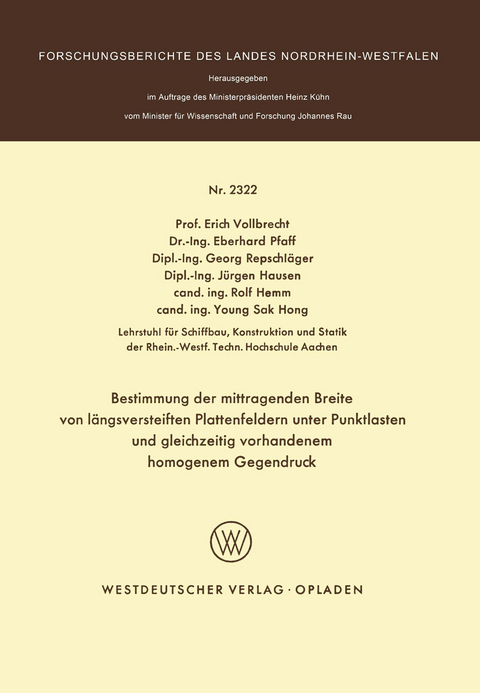 Bestimmung der mittragenden Breite von l&auml;ngsversteiften Plattenfeldern unter Punktlasten und gleichzeitig vorhandenem homogenem Gegendruck - 