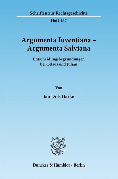 Argumenta Iuventiana &ndash; Argumenta Salviana. - Jan Dirk Harke