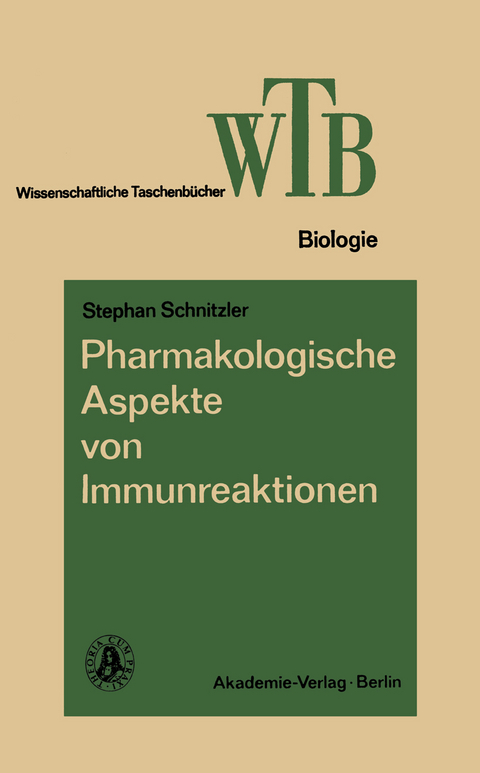 Pharmakologische Aspekte von Immunreaktionen - Stephan Schnitzler