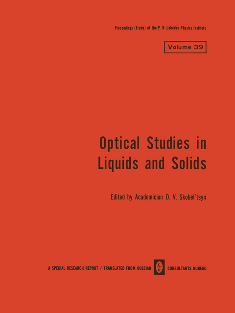 Optical Studies in Liquids and Solids - 