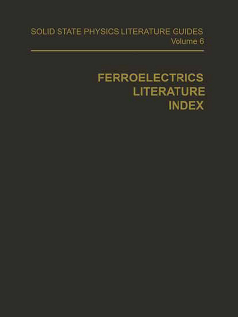 Ferroelectrics Literature Index - T. F. Connolly