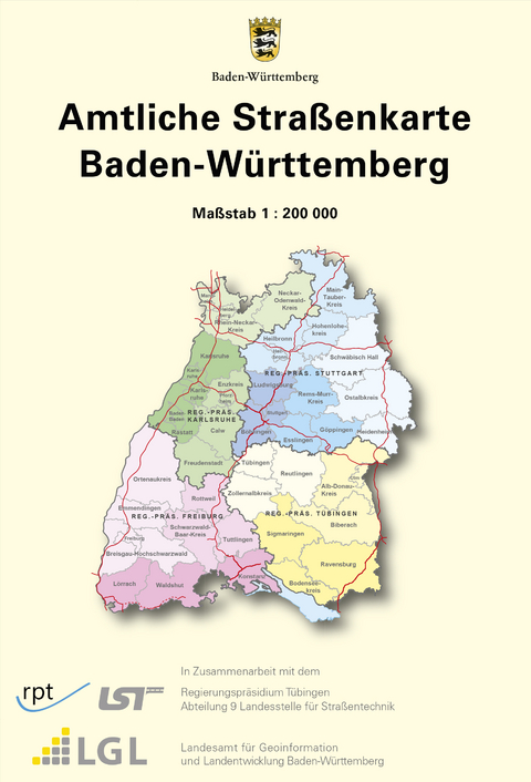 Amtliche Stra&szlig;enkarte Baden-W&uuml;rttemberg