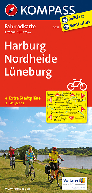 KOMPASS Fahrradkarte Harburg - Nordheide - L&uuml;neburg - 