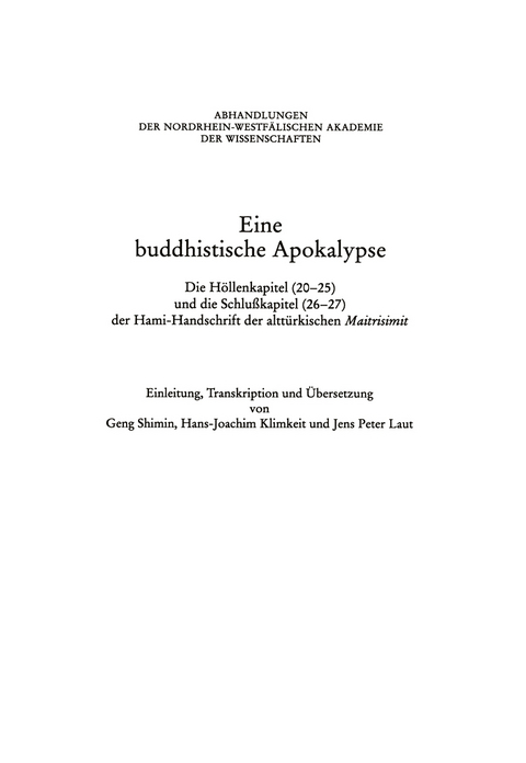 Eine Buddhistische Apokalypse - Shimin Geng