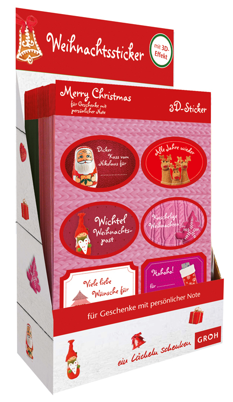 Weihnachtsgr&uuml;&szlig;e 3D-Sticker