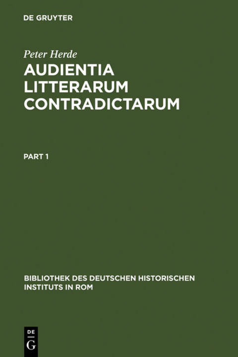 Audientia litterarum contradictarum - Peter Herde