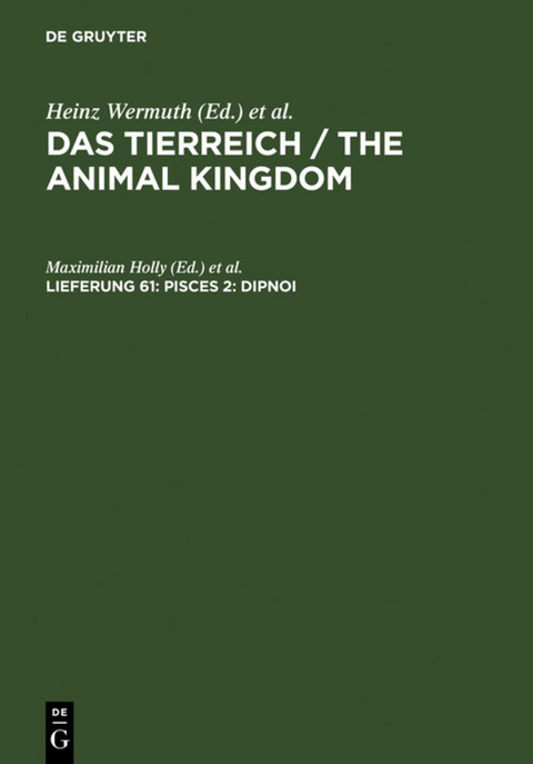 Das Tierreich / The Animal Kingdom / Pisces 2. Dipnoi - 
