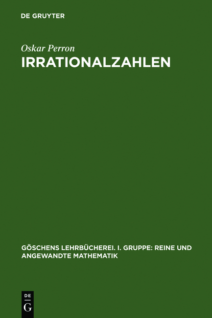 Irrationalzahlen - Oskar Perron