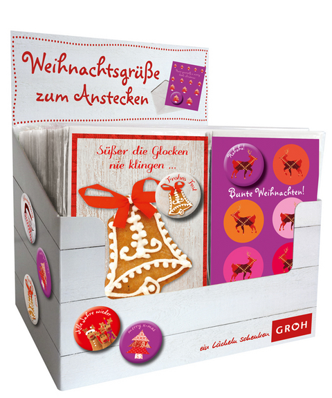 Weihnachtsbuttons mit Karte
