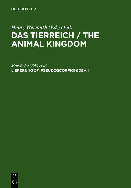 Das Tierreich / The Animal Kingdom / Pseudoscorpionidea I - 