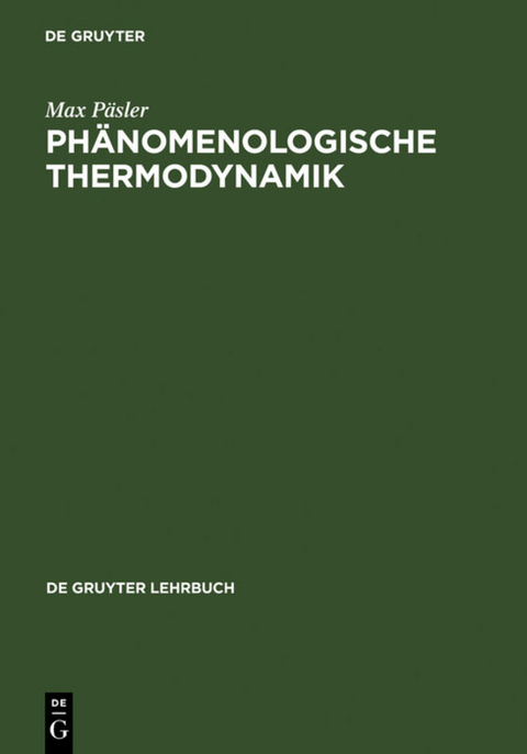 Ph&auml;nomenologische Thermodynamik - Max P&auml;sler