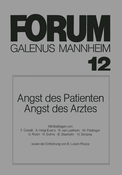 Angst des Patienten Angst des Arztes - 